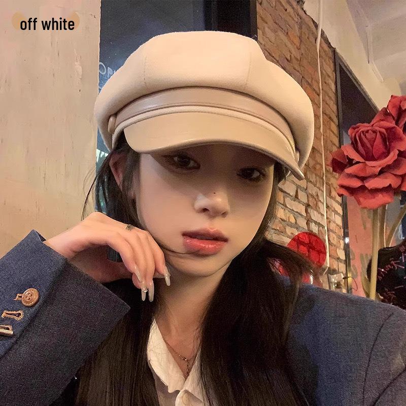 Korean Style Women's Autumn/Winter Beret: Face-Slimming Retro Newsboy Cap.