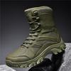 Mid Ankle Hiking Boots Men Quick Lace Hooks Metal Eyelets Deep Tread 39-46