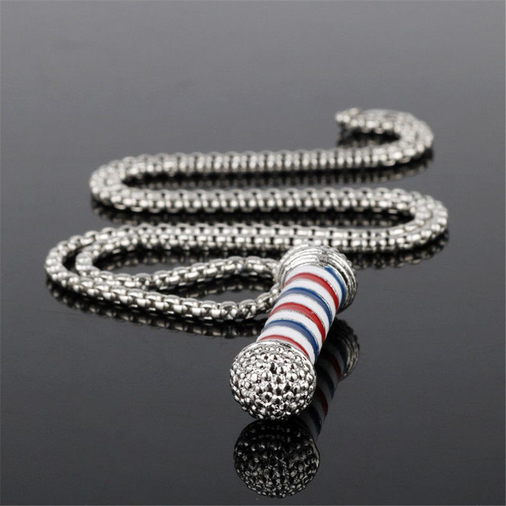 Gifts Creative Rotating Light Barbers Barber Shop Fashion Jewelry Chain Pendant Necklace