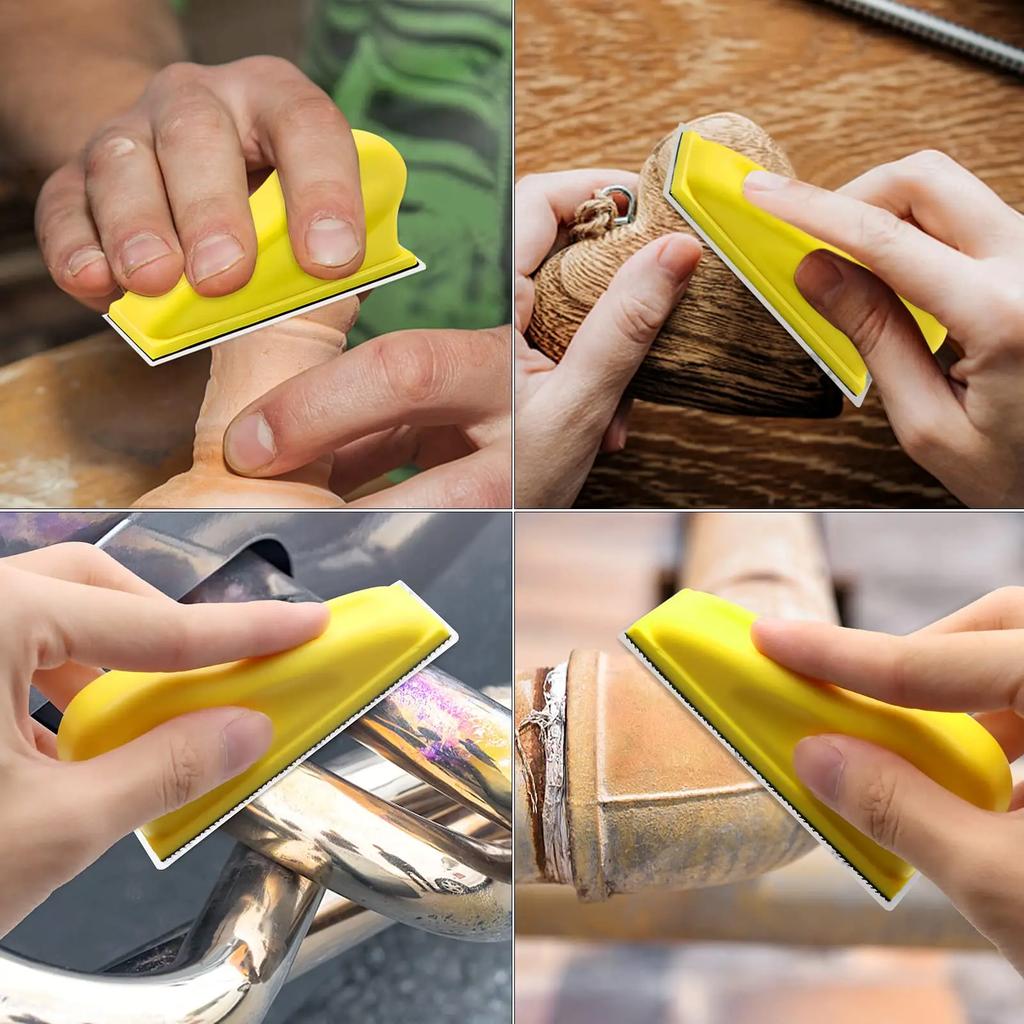 Micro Detail Sander Paper Kit 71-131Pcs Wet Dry Sandpaper Assorted Grit 3.5”x 1”Hand Sanding Block with Hook and Loop Sanding