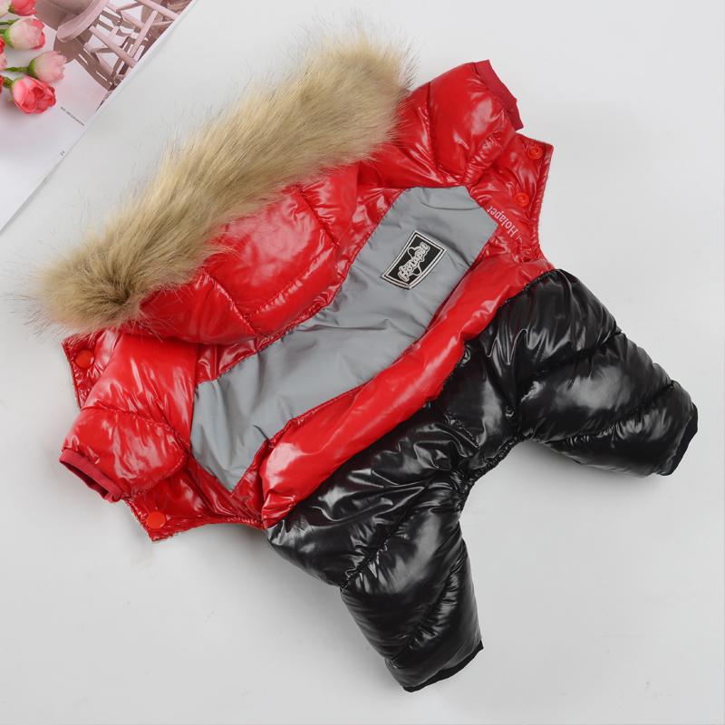 

Зимняя одежда для собак, комбинезон для щенков, теплая куртка для собак, меховой воротник, одежда для домашних животных, зимняя одежда для собак 18