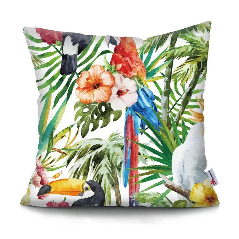 45X45CM Flowers and Birds Series Pillow Living Room Sofa Car Office Waist Cushion  Cover  Bed Home Decoration