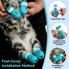 Cat Muzzle Pet Grooming Cover Accessory Anti-bite Anti-Licking Cat Space Hood Breathable Helmet Mask with 4 Silicone Paw Shoes