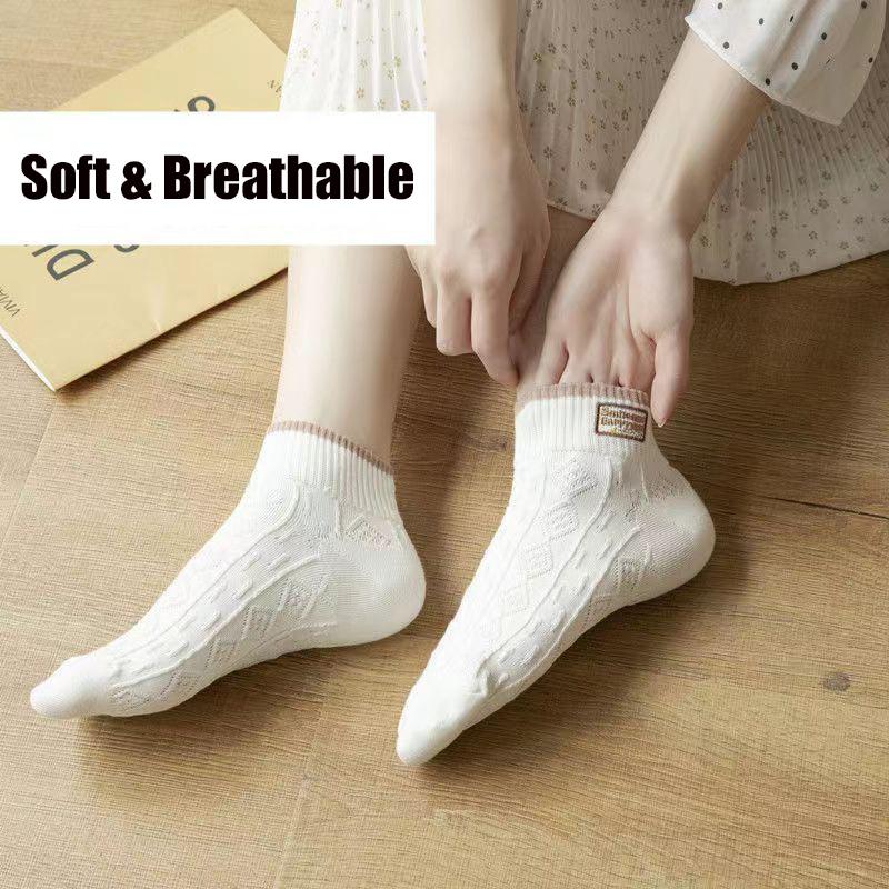 5 Pairs/set Cartoon Casual Breathable Spring Summer Autumn Women Girl Invisible Ankle Low Tube Boat Socks Boat Socks