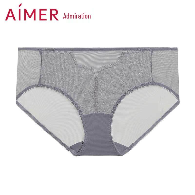 Aimer Women's Sexy Lace Mesh Mid-Waist Briefs AM238381