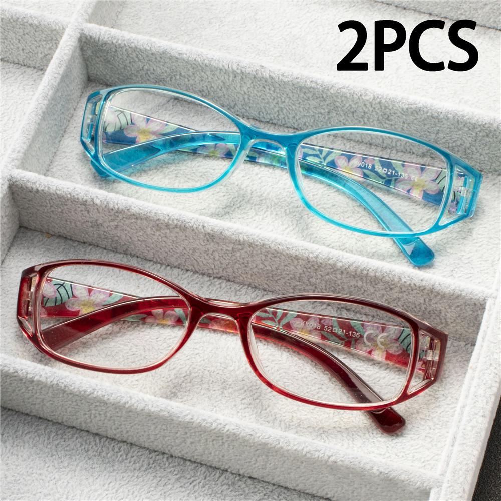 2PCS Reading Eyeglasses Durable Light Anti- Eyestrain Stylish Computer Presbyopic Eyeglasses Durable For Female Male