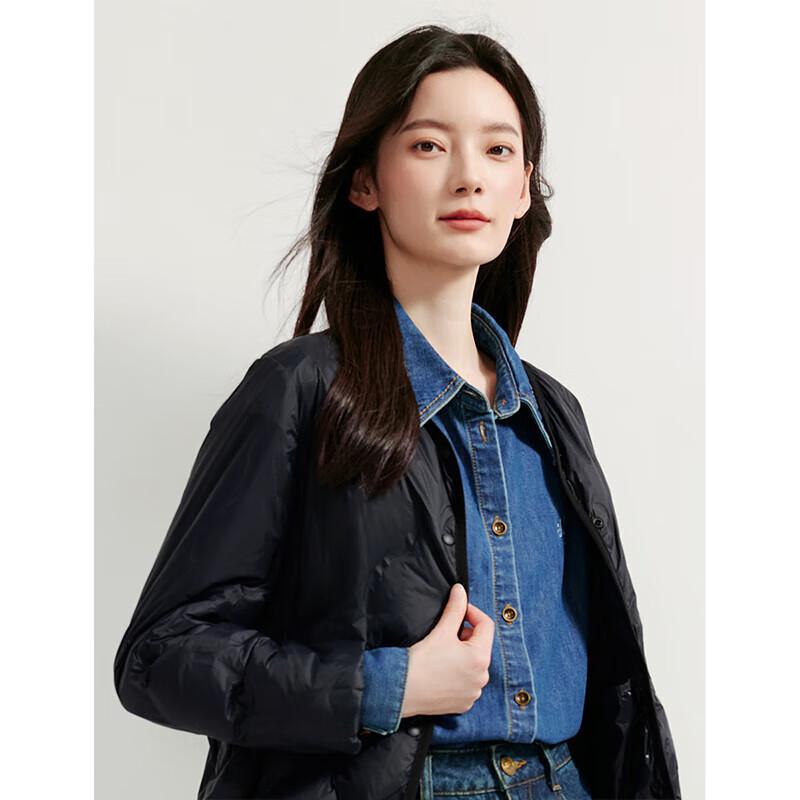 Damen Leichte Kragenlose Daunenweste