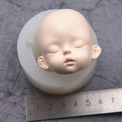 3D Doll Head Baby Face Silicone Mold Handmade Soap Clay Plaster Mold Fondant Chocolate Mold Biscuit Sugar Craft Mold DIY