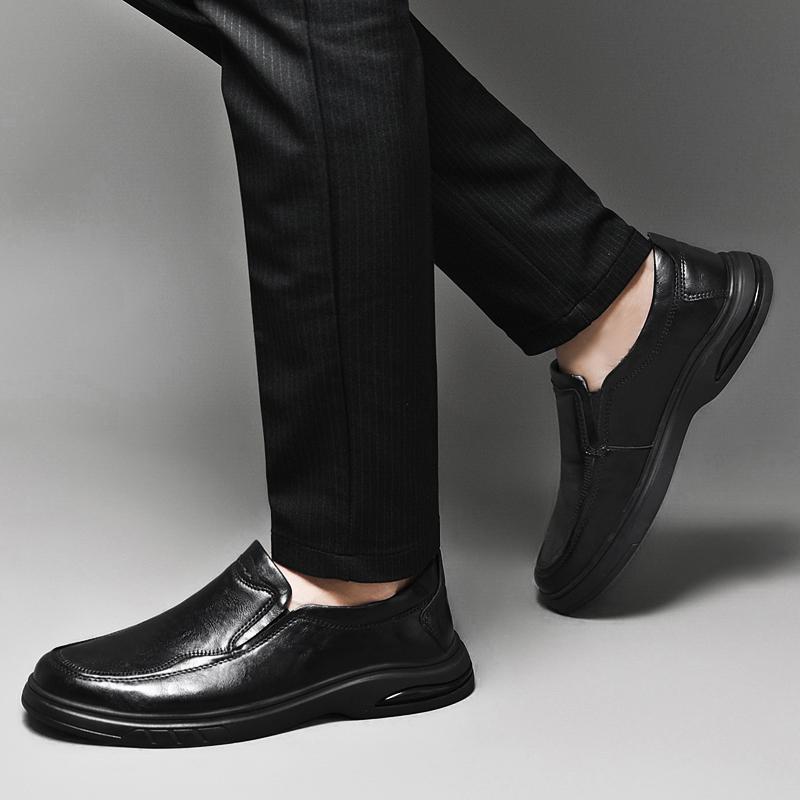 Fashion Genuine Leather Lazy Shoes Men Casual Oxfords Shoes Outdoor Mens Slip On Walking Footwear New Male Loafers Handmade Men's Flats