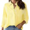 Womens Button Down Shirts Striped Classic Long Sleeve Collared Office Work Blouses Tops with Pocket