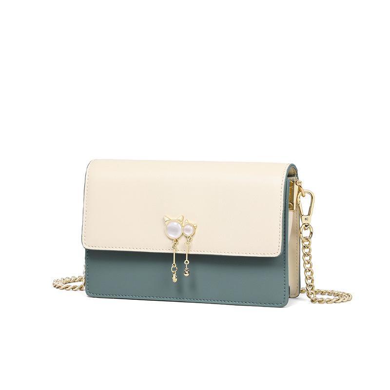 Bag Women's 2025 New Women's Bag Chain Crossbody Bag Leather Premium Light Luxury Versatile Small Square Bag Luggage