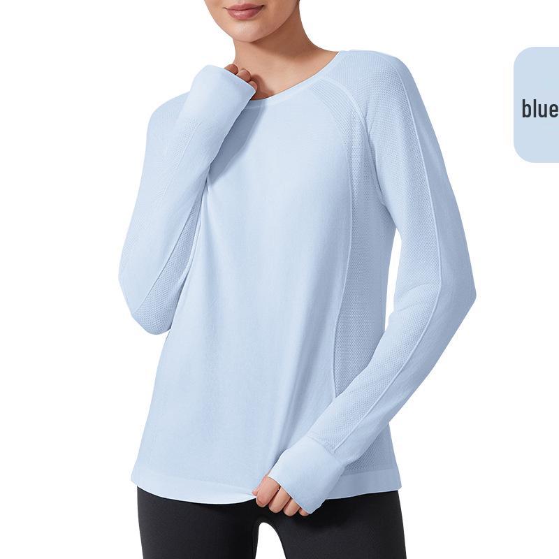 

Women s Long-Sleeve Round Neck Sports T-Shirt - Quick-Dry, Breathable, Loose Fit for Yoga & Running Medium