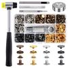 ABGR-Snap Fasteners Kit 120 Set 12Mm 4-Color Metal Press Push Studs With Installation Tools For Leather, Jackets, Jeans& DIY Pro