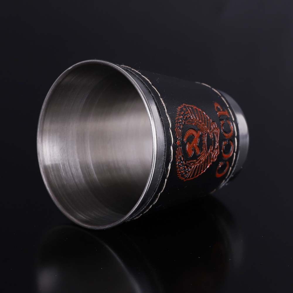 PU Leather Water Mugs Camping Beach Stainless Steel Cup Wine Beer Cup Camping Cup Travel Cups