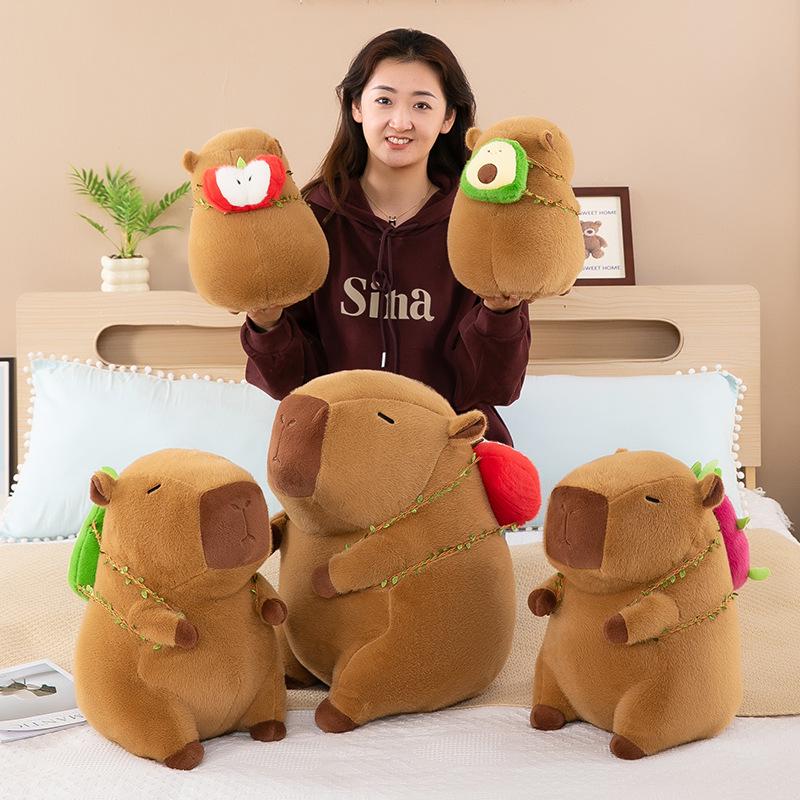 

Capybara Avocado Plush Toy - Cute Stuffed Backpack Pillow 22cm 0.22kg