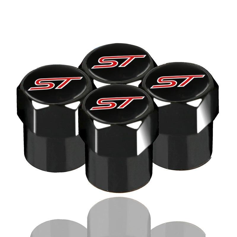 

4 шт. ST Эмблема алюминиевые колпачки для автомобильных шин спортивный стиль для Ford ST Focus Fiesta Ecosport Kuga Mondeo Everest аксессуар 12mmx9mm чёрный