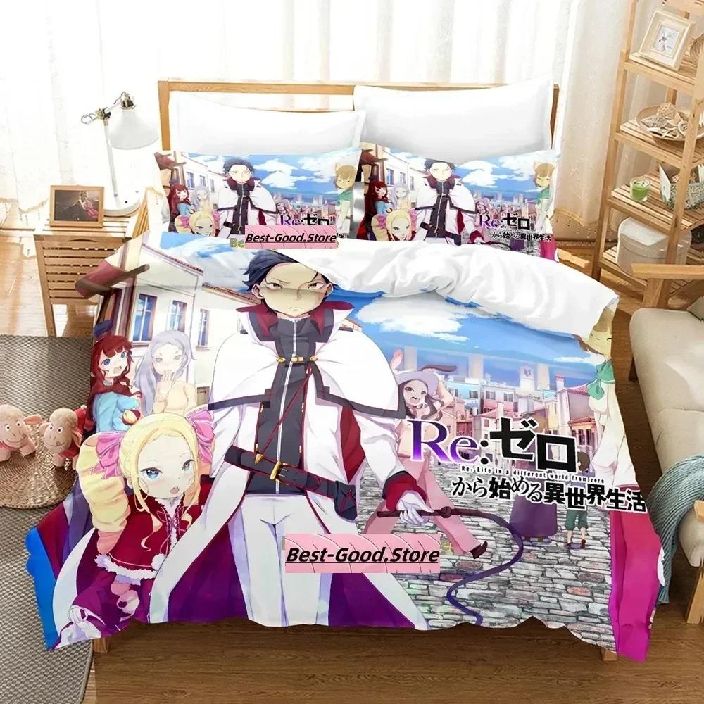 

ReZERO -Starting Life in Another World Beding Set Print With Pilowcase Bed Soft Duvet Cover Soft Single Double Quen King-Sized Dimensionsd Dimensions 100*200cm Single