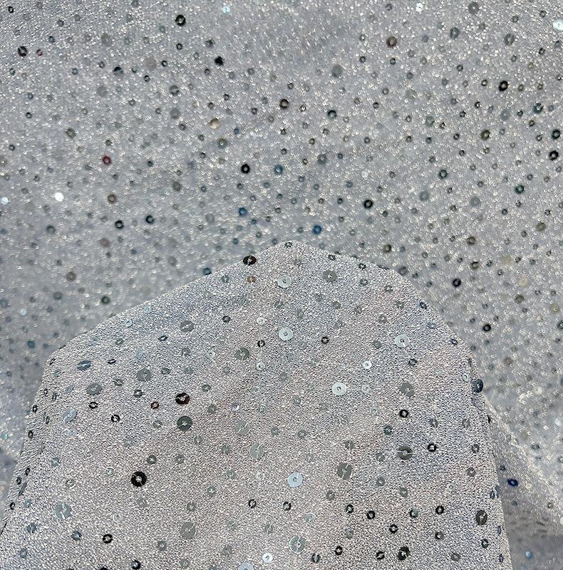 1/3/5Yard Fashion Colorful Embroidered Fabric for DIY Sewing Wedding Dress Skirt Mesh Material Shiny Sequin Embroidery
