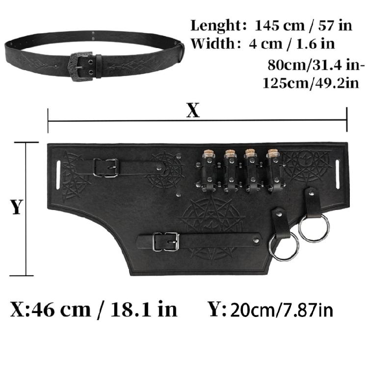 Medieval Knight Costumes Renaissances Potion Bottles Leather Belt Waist Bag Halloween Party Cosplay Costumes for Adults