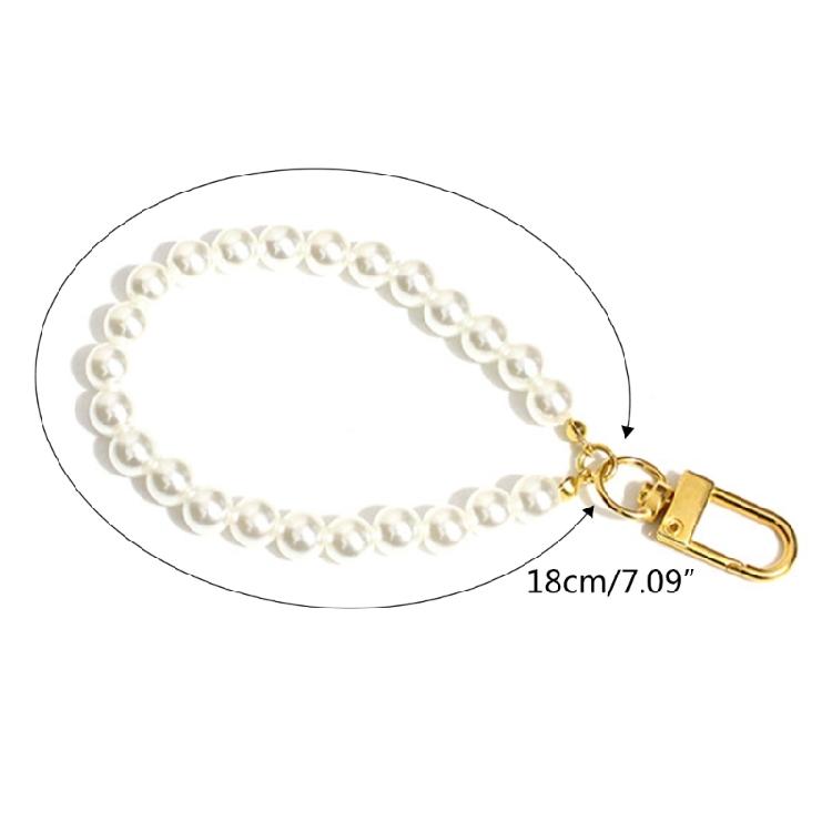 Imination Pearl Wrist Lanyard Keychain Anti-Lost Phone Charm Strap Pendant