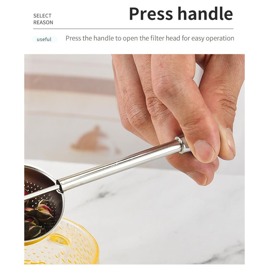 Tea Infuser Stainless Steel Strainer Reusable Handle Handmade Multifunctional Filter Home Restaurant