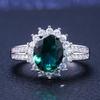 2026 New Luxury Fashion Green Zirconia Crystal Ring for Women's Engagement/Wedding/Anniversary Party Personalized Jewelry