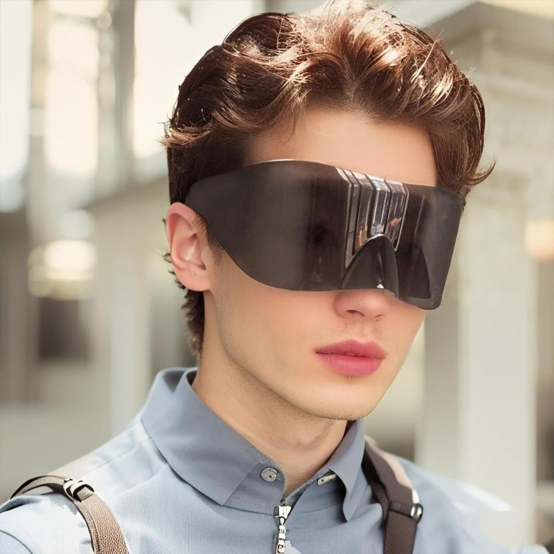 Occhiali da Sole alla Moda a Copertura Totale con Filtro Solare Montatura Leggera per Sport all'Aperto e Guida