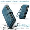 For Samsung Galaxy S25 Edge S24 S23 S22 Ultra Case, Durable PU Leather Magnetic Flip Strap Wristlet Zipper Card Holder Wallet