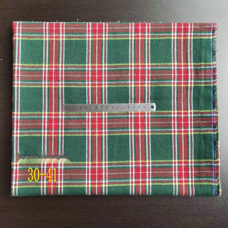 Spot Color-Woven Plaid Jacquard Fabric for Children's Autumn/Winter Brushed Polyester-Cotton Shirts