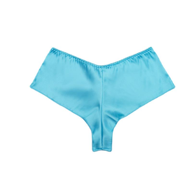 2PCS Women's Milk Silk Panties Solid Color Seamless Sexy Ice Silk Low Waist High Stretch Ladies Triangle Boyshort Underwear