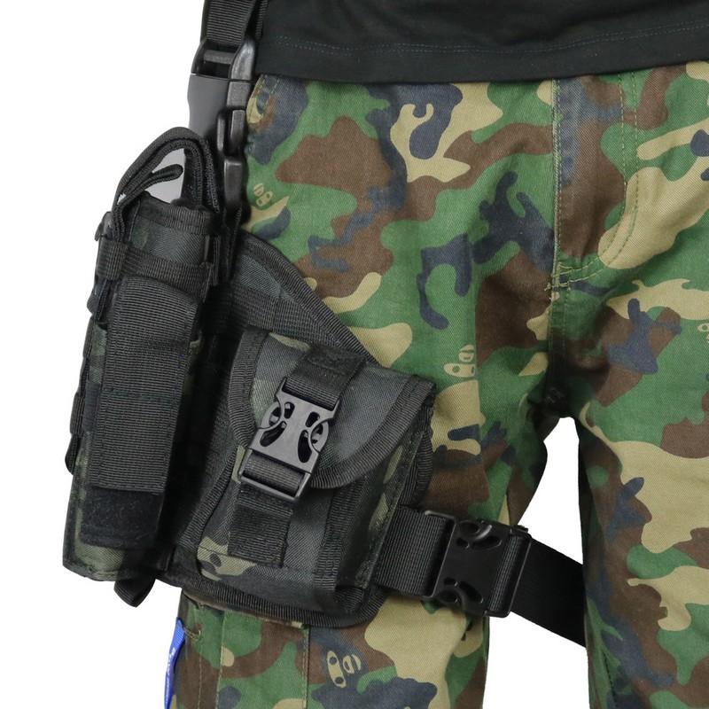 HOT!Universal Tactical Gun Holster Thigh Pistol Bag Pouch Leg Harness Outdoor Adjustable Detachable MOLLE Hunting Leg Holster CS