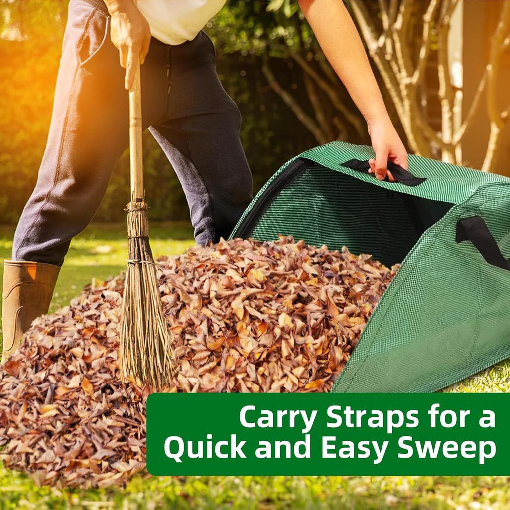 30 Gallon Leaf Collector, Leaf Bag Chute, Portable Pop Up Leaf Bags, Foldable Dustpan Leaf Pick Up Tools Leaf Loader, Reusable Yard Garden Bags for