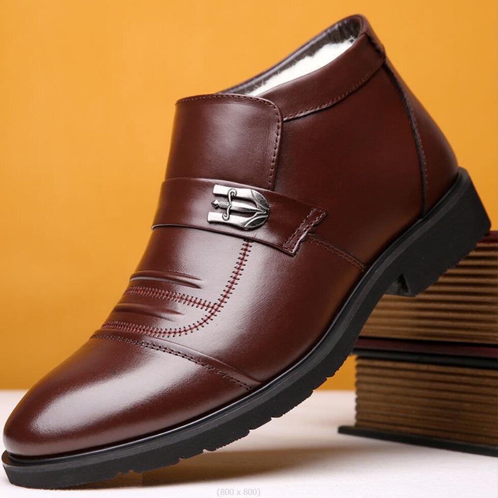 Zimní pánské boty Chelsea z pravé kůže, módní vlněná izolace, outdoorové business kožené boty, pánské protiskluzové sněhové bavlněné kotníkové boty
