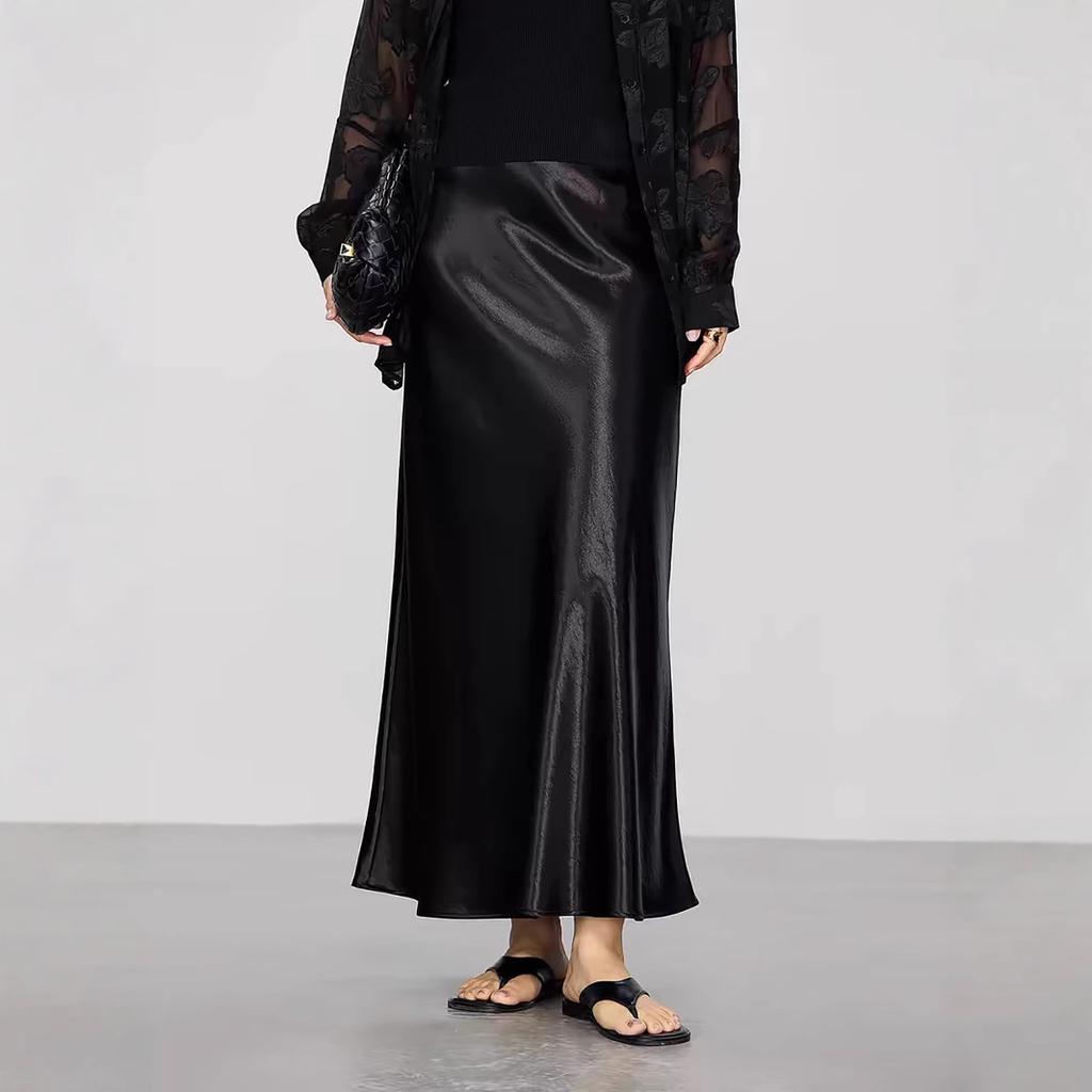 French Temperament Drape Skirt Women's High Waist Hip Fish Tail Skirt A Word Long Skirt