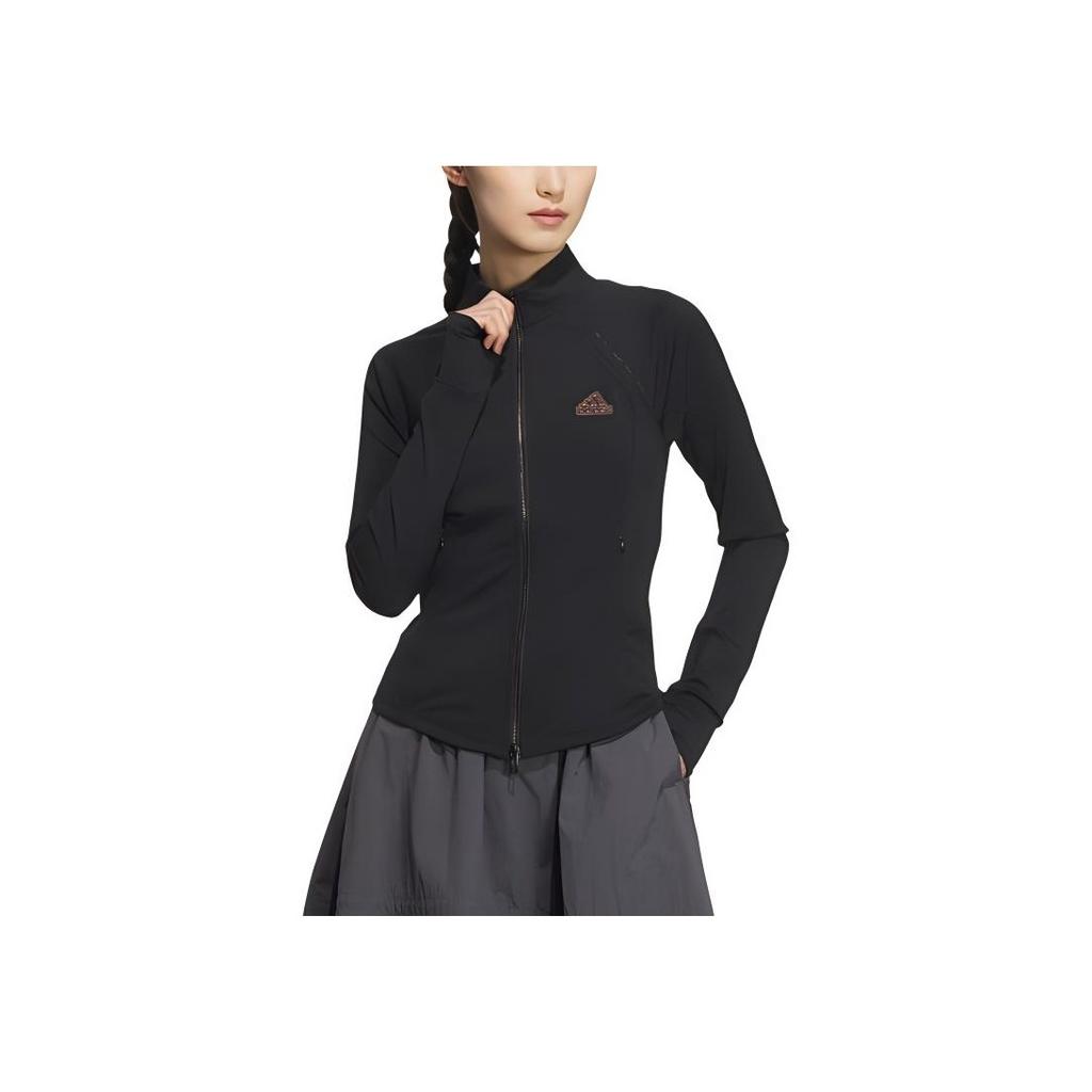 Adidas Tech Slim Knit Jacket Running Fitness Quick-Dry Yoga Casual Training Tight Jacket Women Jacket Black JJ1115