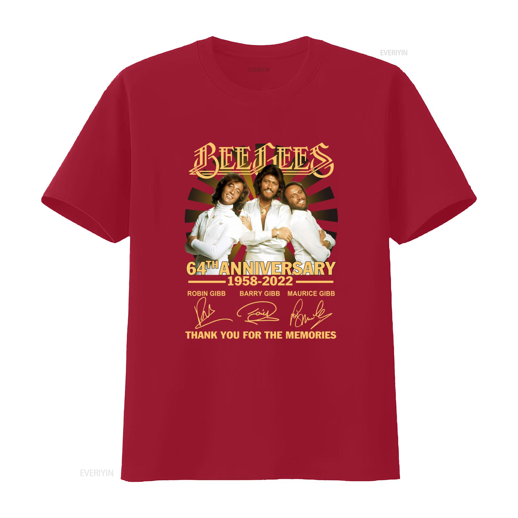 Vintage Bee Gees Band 64th Anniversary 1958 2022 Mens T shirt Black All Sizes Robin Barry Maurice Gibb Thank You For The S