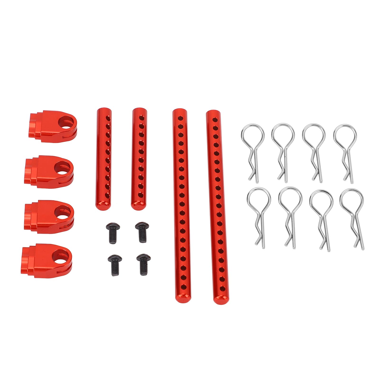 

RC Car Shell Post Sturdy Shockproof Aluminum Alloy Car Shell Column with R Pins for 1:10 Road