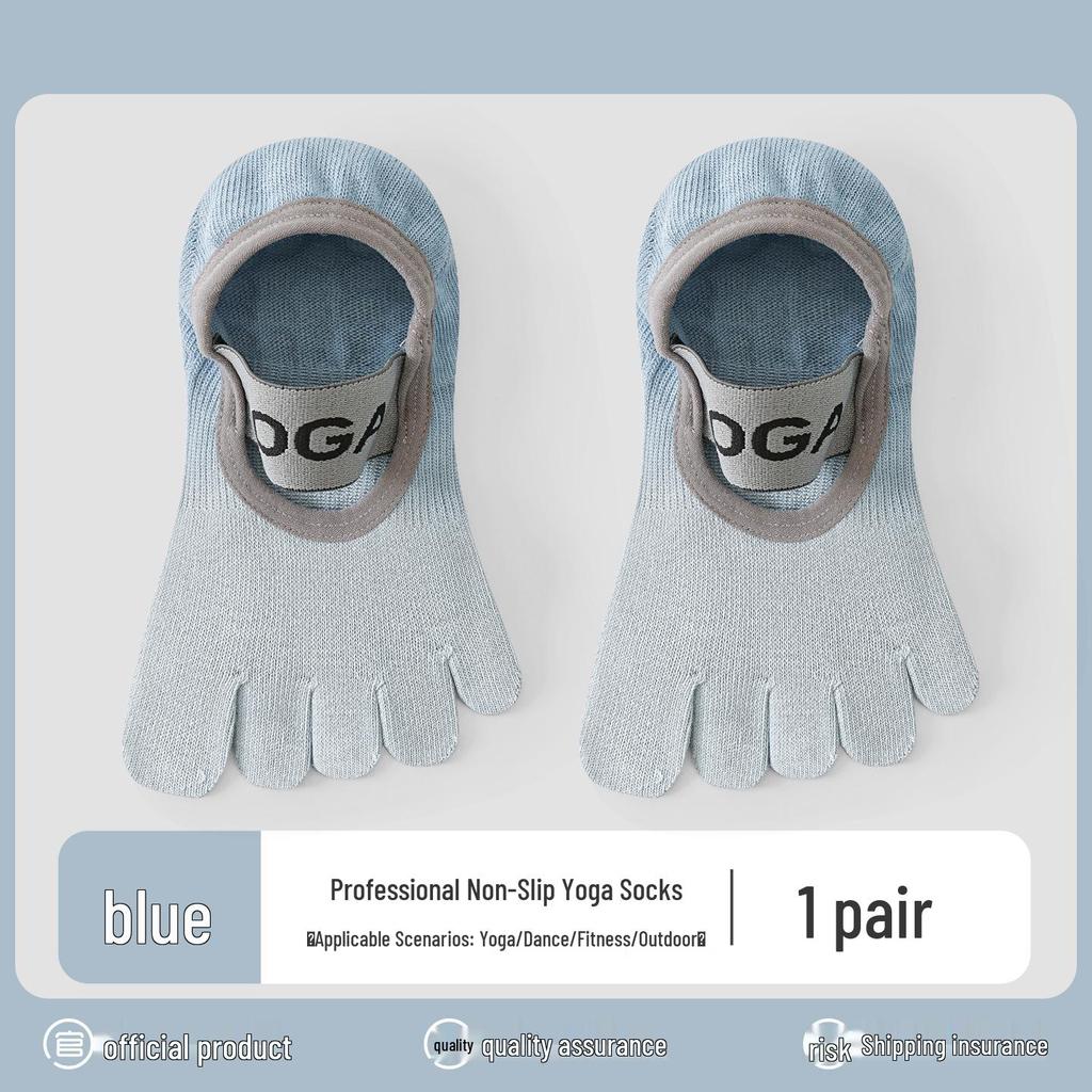 Women's Anti-Slip Yoga & Pilates Five-Toe Socks - Summer Thin, Pure Cotton Toe Separator Boat Socks