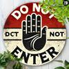 Vintage No Entry Round Metal Sign Durable Aluminum Wall Art Home Office Gift Indoor Outdoor Decor