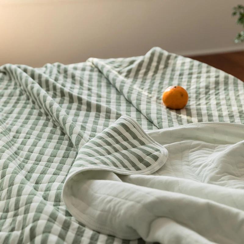 Summer Knitted Cotton Quilt - 100% Tianzhu Cotton, Cooling Blanket For Bare Sleep & Air-Con (Breathable & Lightweight)