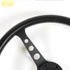 NEW Black Classic PU Steering Wheel 15inch 380mm Flat Dish Racing Sports Steering Wheel for Universal