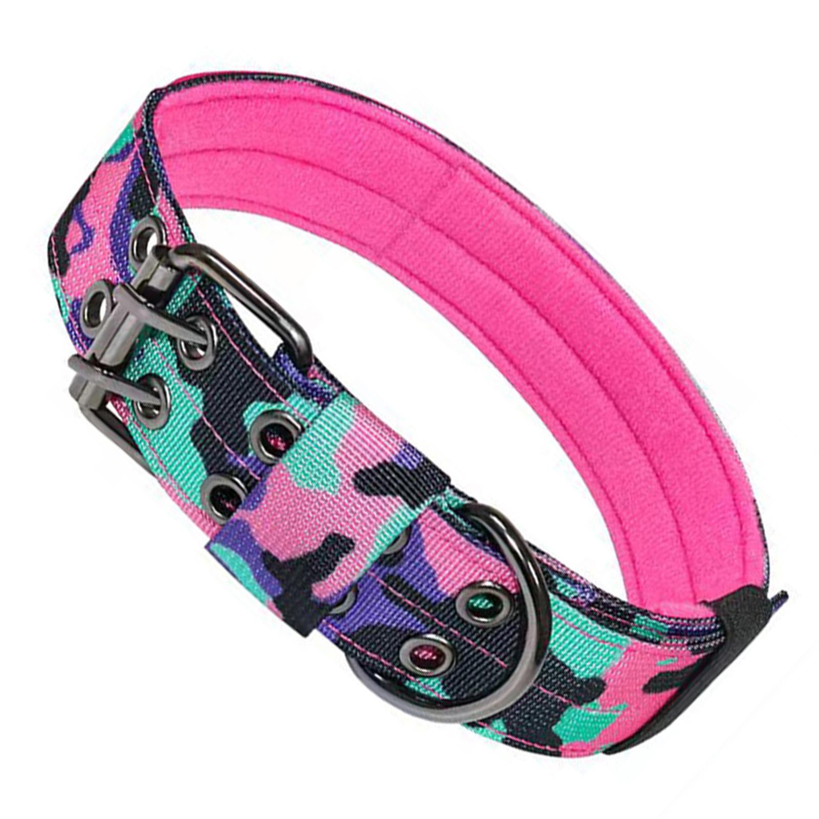 

Tactical Dog Collar Breathability Nylon Adjustable Heavy Duty Metal Training Collar for small Medium large Dogs Pet Products M(for 15-25kg) порошок синий