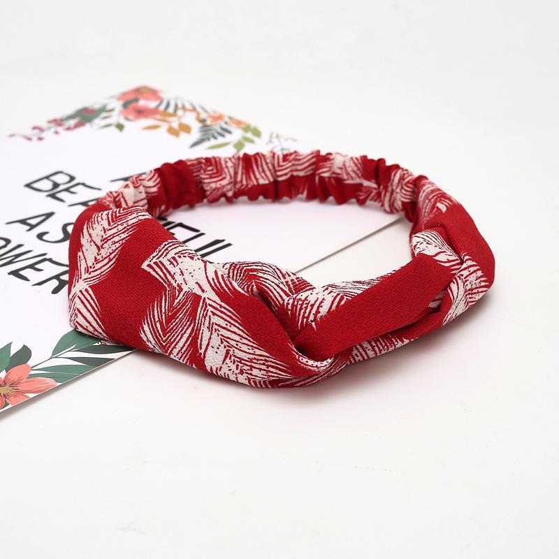 Kvinners Pannebånd Mote Jenter Bohemsk Trykt Kryss Hårbånd Vintage Turban Hårstrikker Bandana Hodeplagg Tilbehør scrunchie