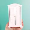 Dollhouse Wardrobe Mini Closet 1/12 Scale Home Decor Model with Compartments White Furniture Dolls