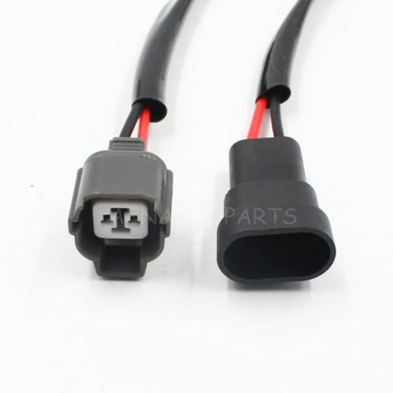 2pcs 9005/9006 To D2/D4 Xenon Power Plug Connector Harness Wire for Mitsubishi Acura Honda Mazda HID Xenon Ballast