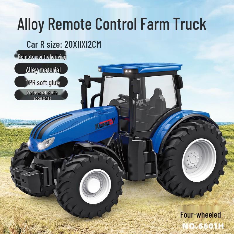 Electric Remote-Control Alloy Tractor & Harvester Toy for Kids