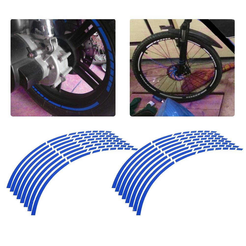 16pcs Bike Motorcycle 16-18inch Reflective Wheel Strip Stickers Decoration Accessory(Blue)
