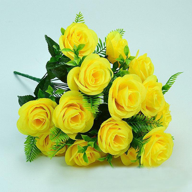 Artificial Flowers Bouquet 18 Head Rose Pink Silk Peony Big Head and Bud Cheap Fake Flowers for Home Party Wedding Decoration
