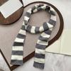 Handmade Knitted Striped Scarf for Female Girl Y2K Long Neck Scarf Spring Autumn Narrow Thin Scarf Harajuku Neck Wear
