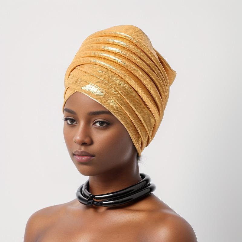 Beauty Strip Multi -Layer Exaggerated Turban Cap African Hat Muslim Turban Hat